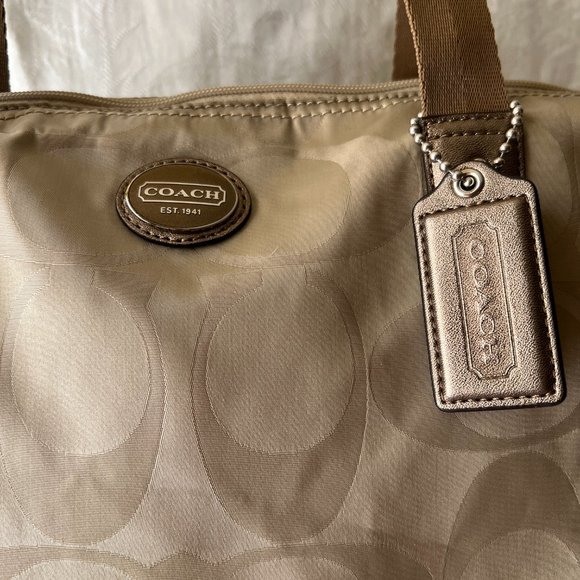 Coach Bags Coach Foldable Large Lightweight Tote Bag Tan Signature Poshmark